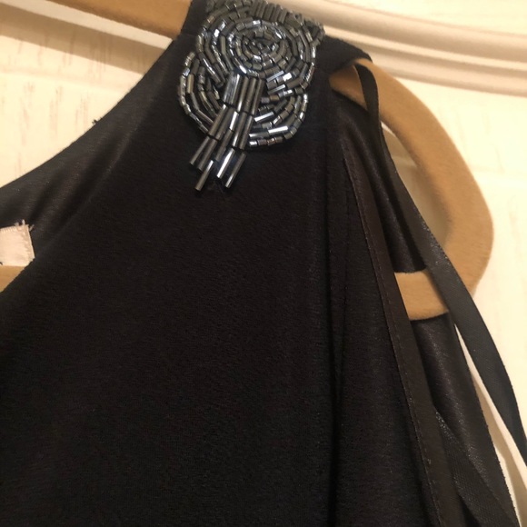 Black Cocktail Dress with Beading - Picture 2 of 6